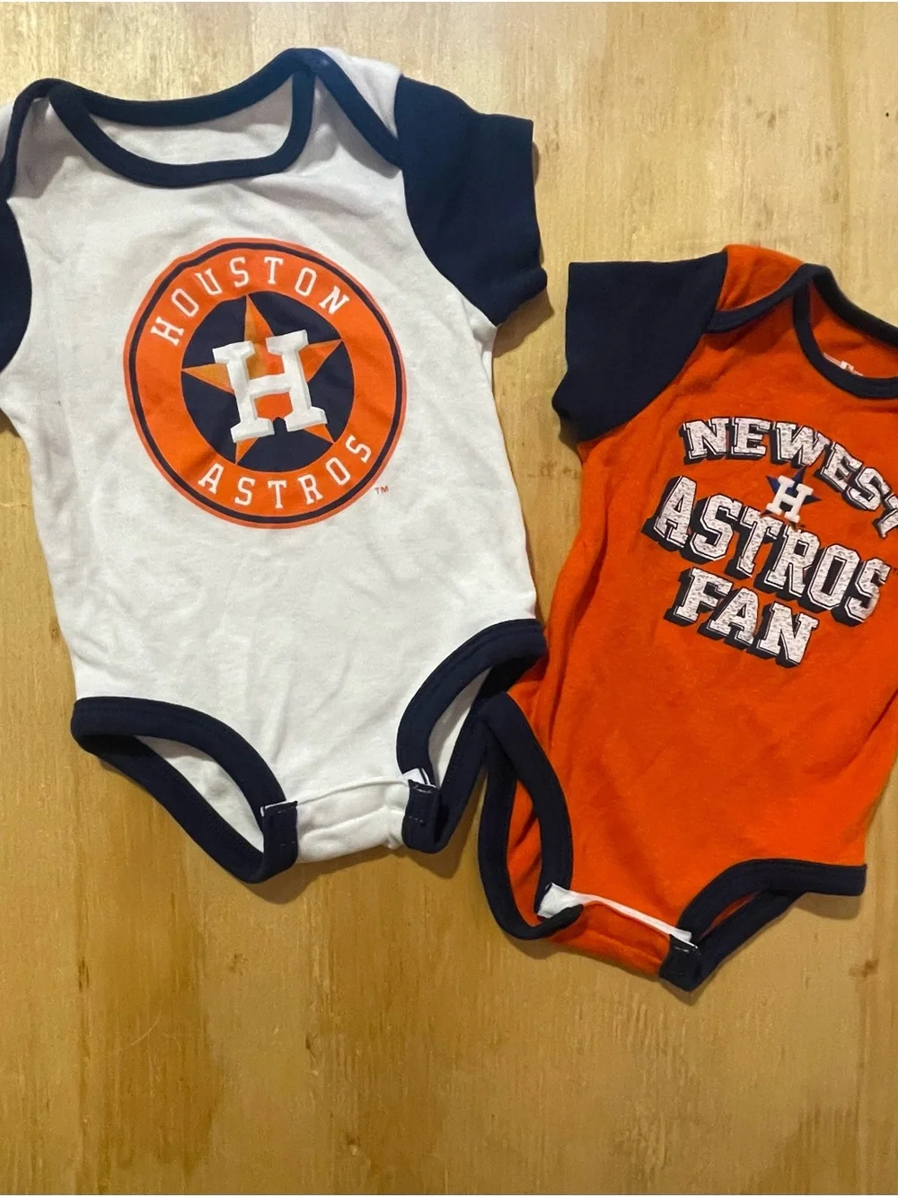 Genuine Merchandise Houston Astros Orange & White Baby Bodysuit Duo